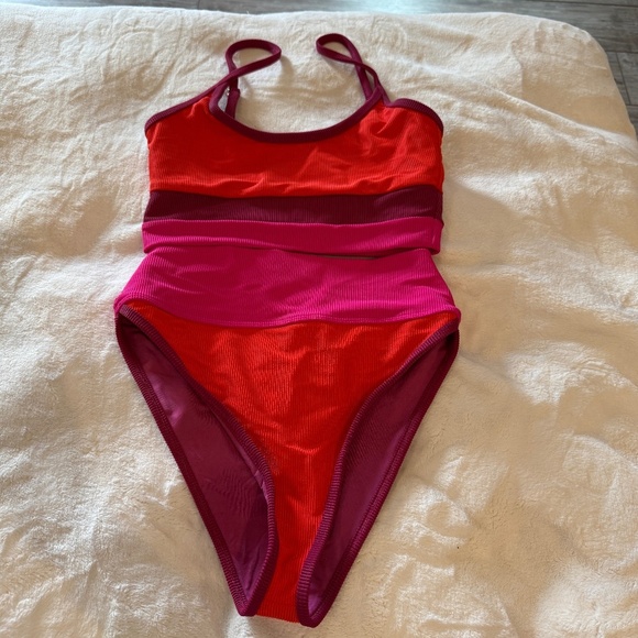 New! SET Beach Riot Eva Top Emmy Bottom Be Mine Colorblock Bikini 31404 - Picture 6 of 10